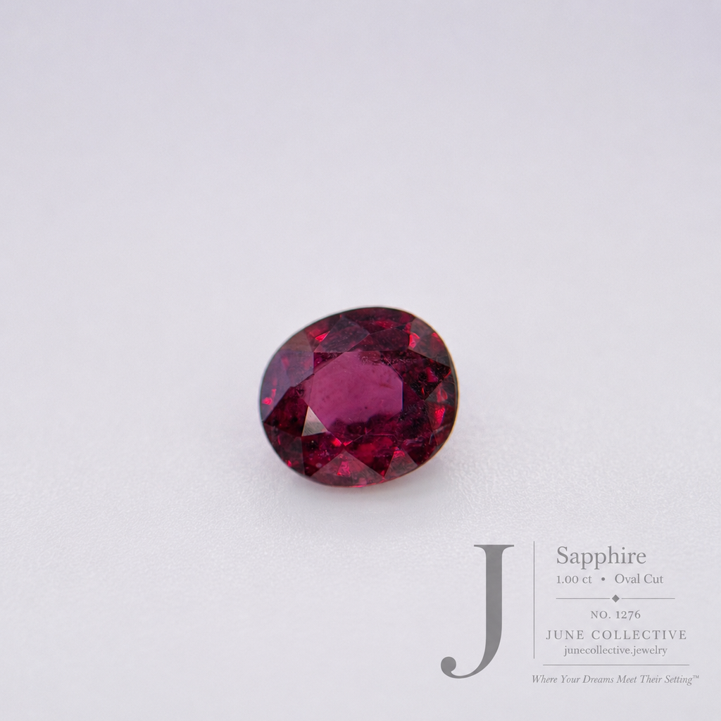 1.00 Ct Wine Red Sapphire Oval Cut Loose Gemstone