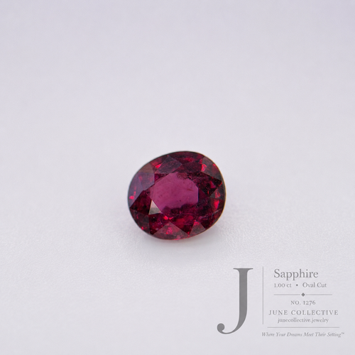 1.00 Ct Wine Red Sapphire Oval Cut Loose Gemstone