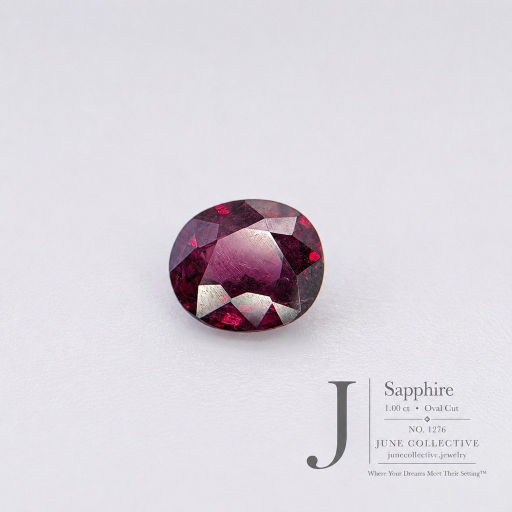 1.00 Ct Wine Red Sapphire Oval Cut Loose Gemstone