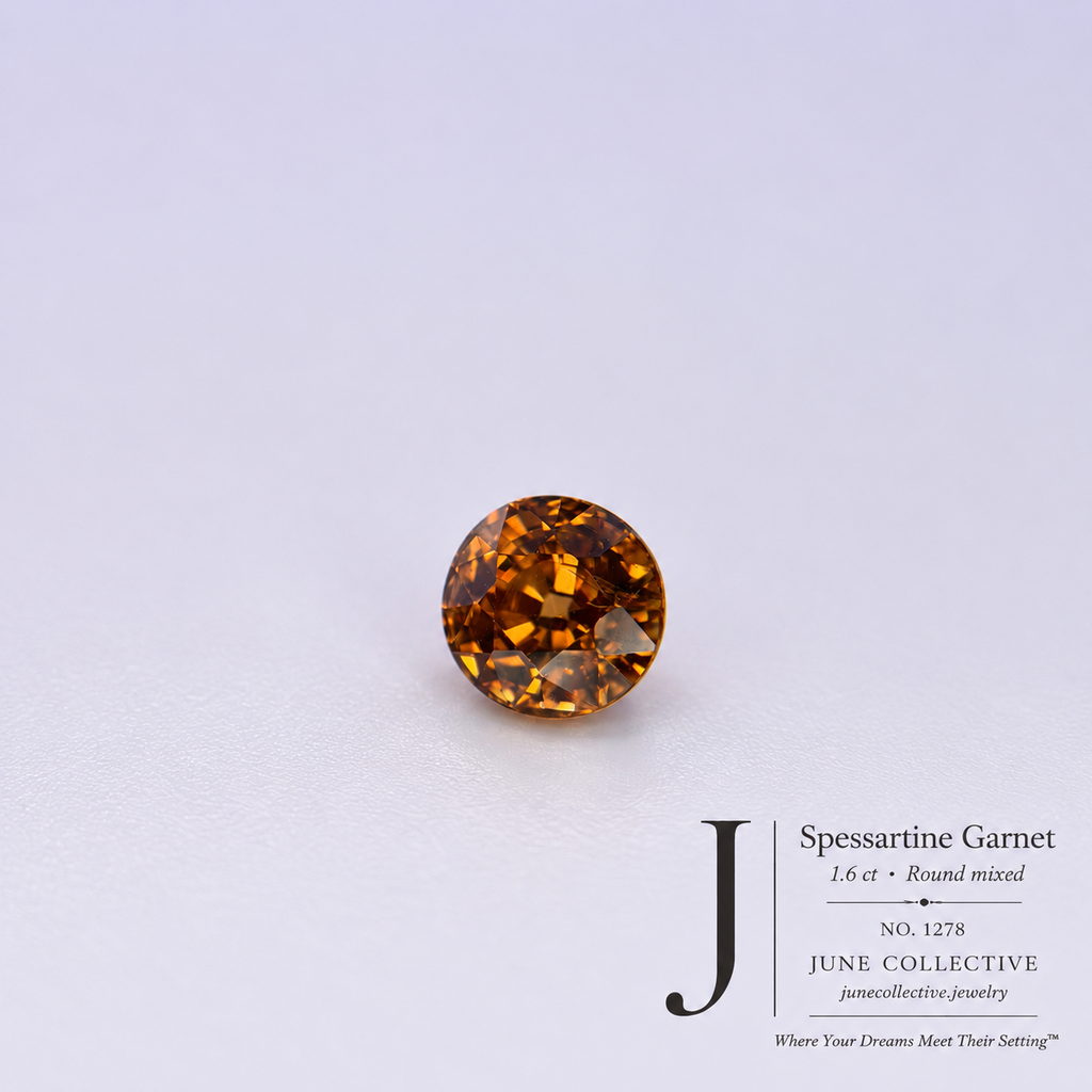 1.60 Ct Natural Spessartine Garnet Round Mixed Cut Loose Gemstone