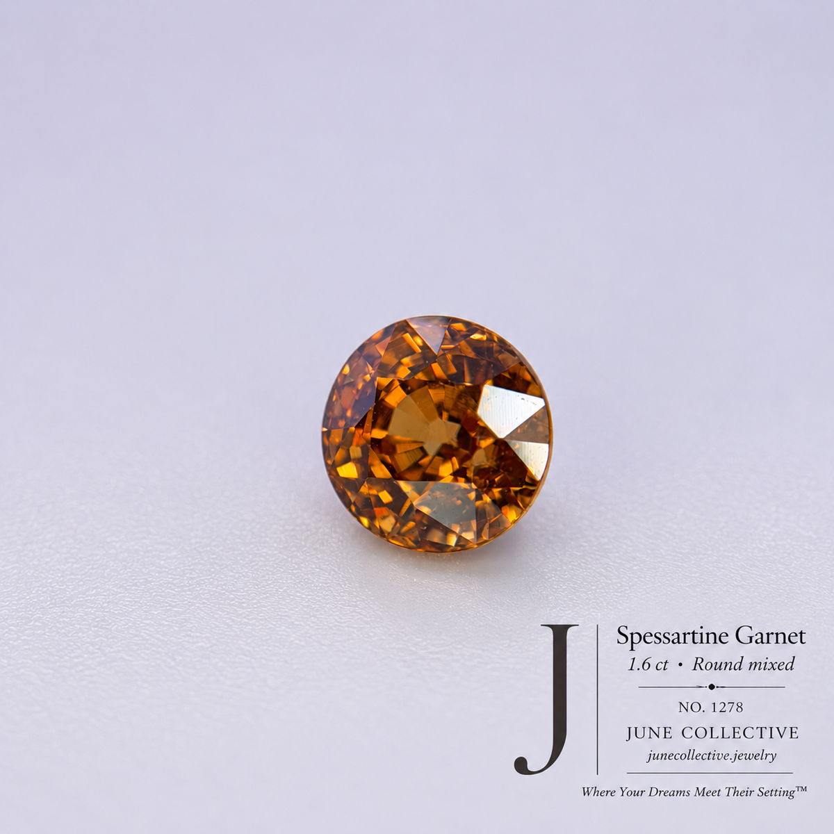 1.60 Ct Natural Spessartine Garnet Round Mixed Cut Loose Gemstone