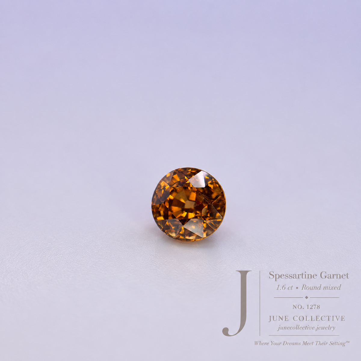1.60 Ct Natural Spessartine Garnet Round Mixed Cut Loose Gemstone