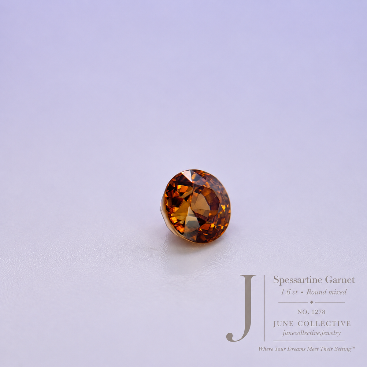 1.60 Ct Natural Spessartine Garnet Round Mixed Cut Loose Gemstone