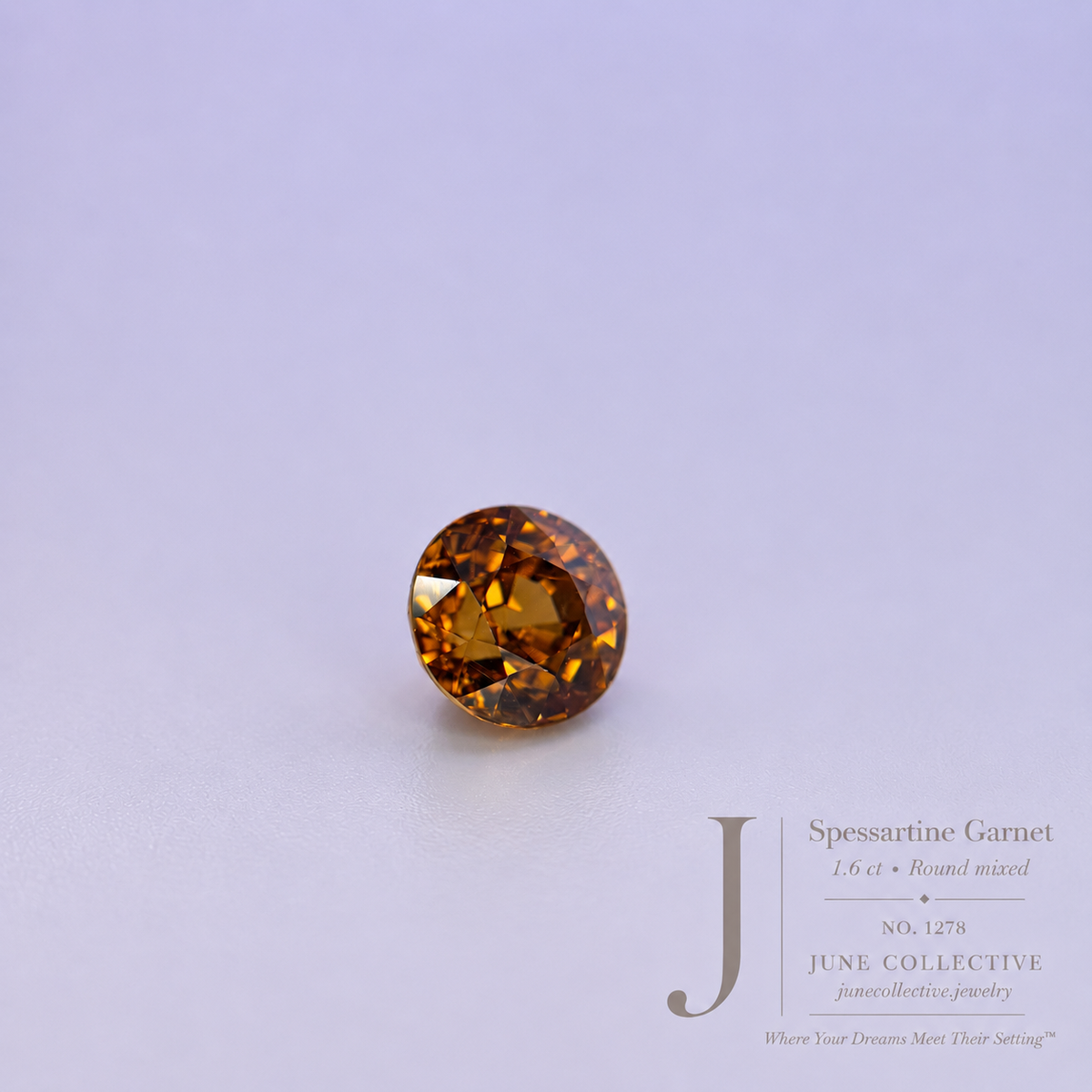 1.60 Ct Natural Spessartine Garnet Round Mixed Cut Loose Gemstone