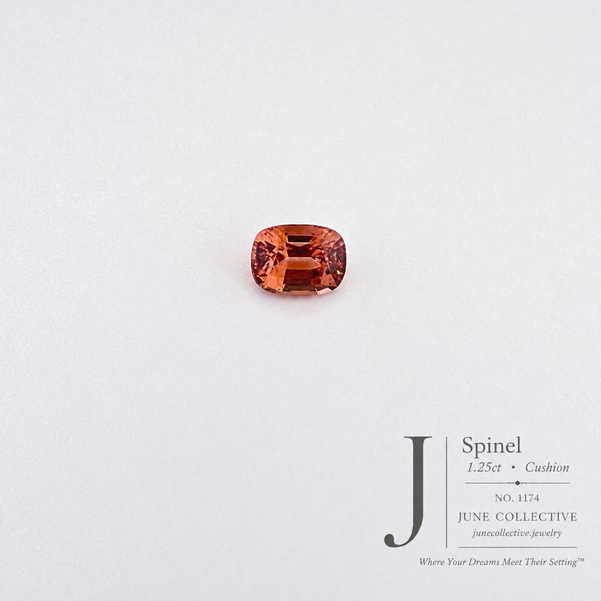 Natural Peach Champagne Spinel 1.10 Ct Cushion Cut Loose Gemstone