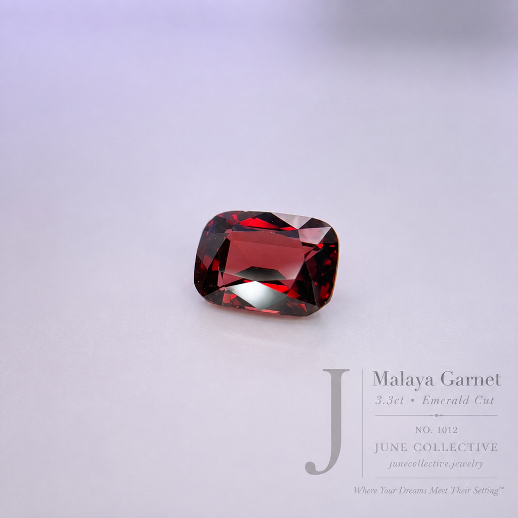 3.30 Ct Malaya Garnet Emerald Cut Loose Gemstone