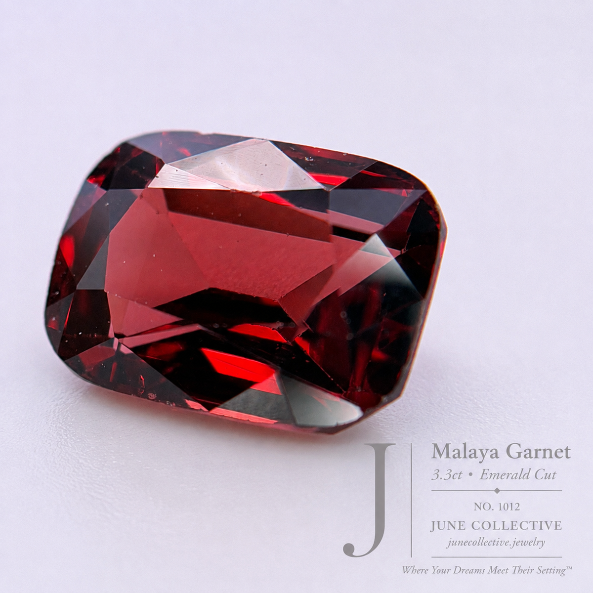 3.30 Ct Malaya Garnet Emerald Cut Loose Gemstone