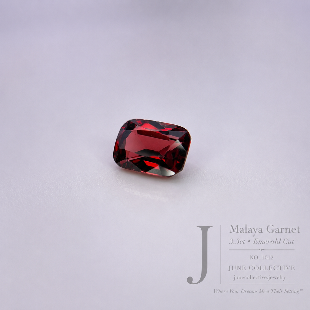3.30 Ct Malaya Garnet Emerald Cut Loose Gemstone