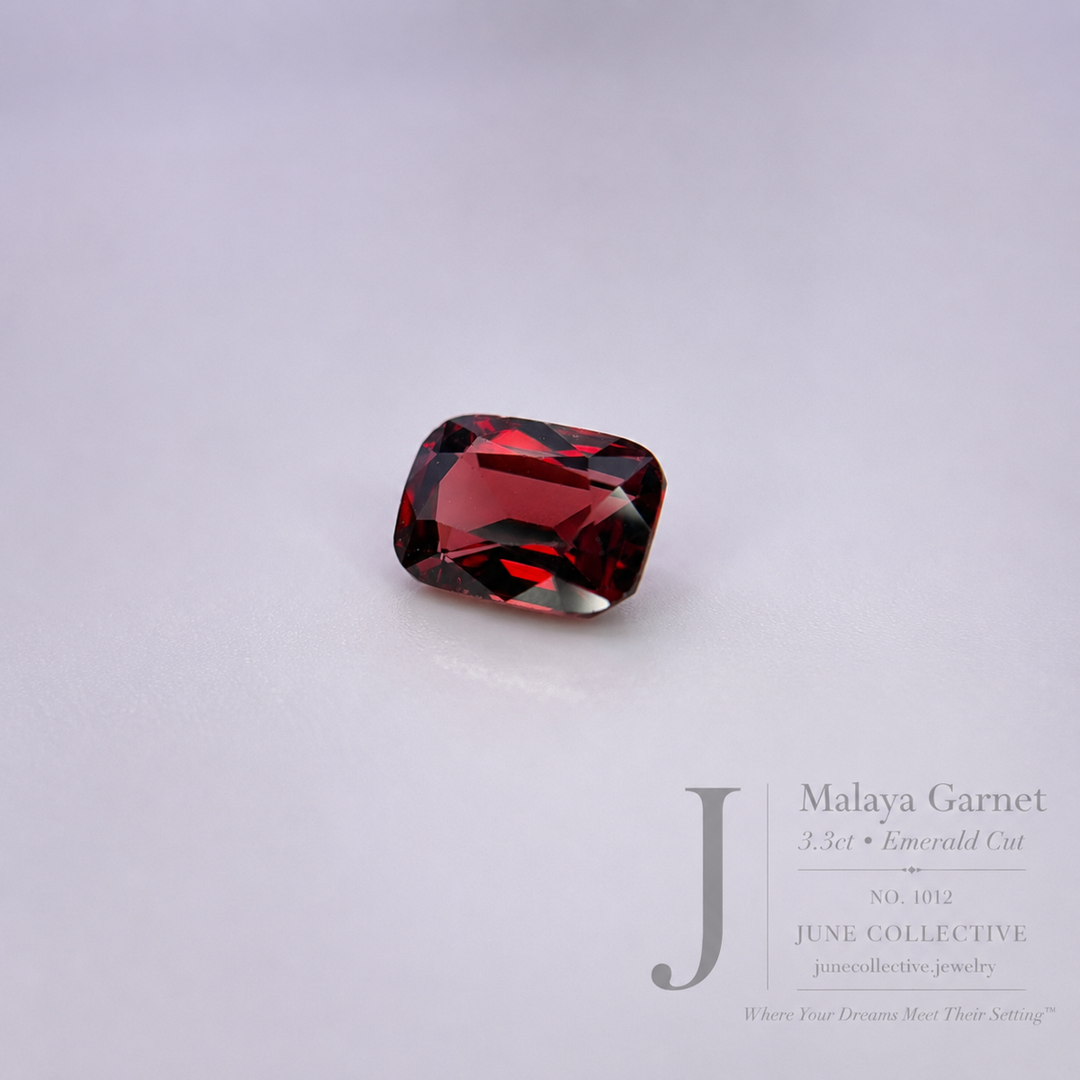 3.30 Ct Malaya Garnet Emerald Cut Loose Gemstone