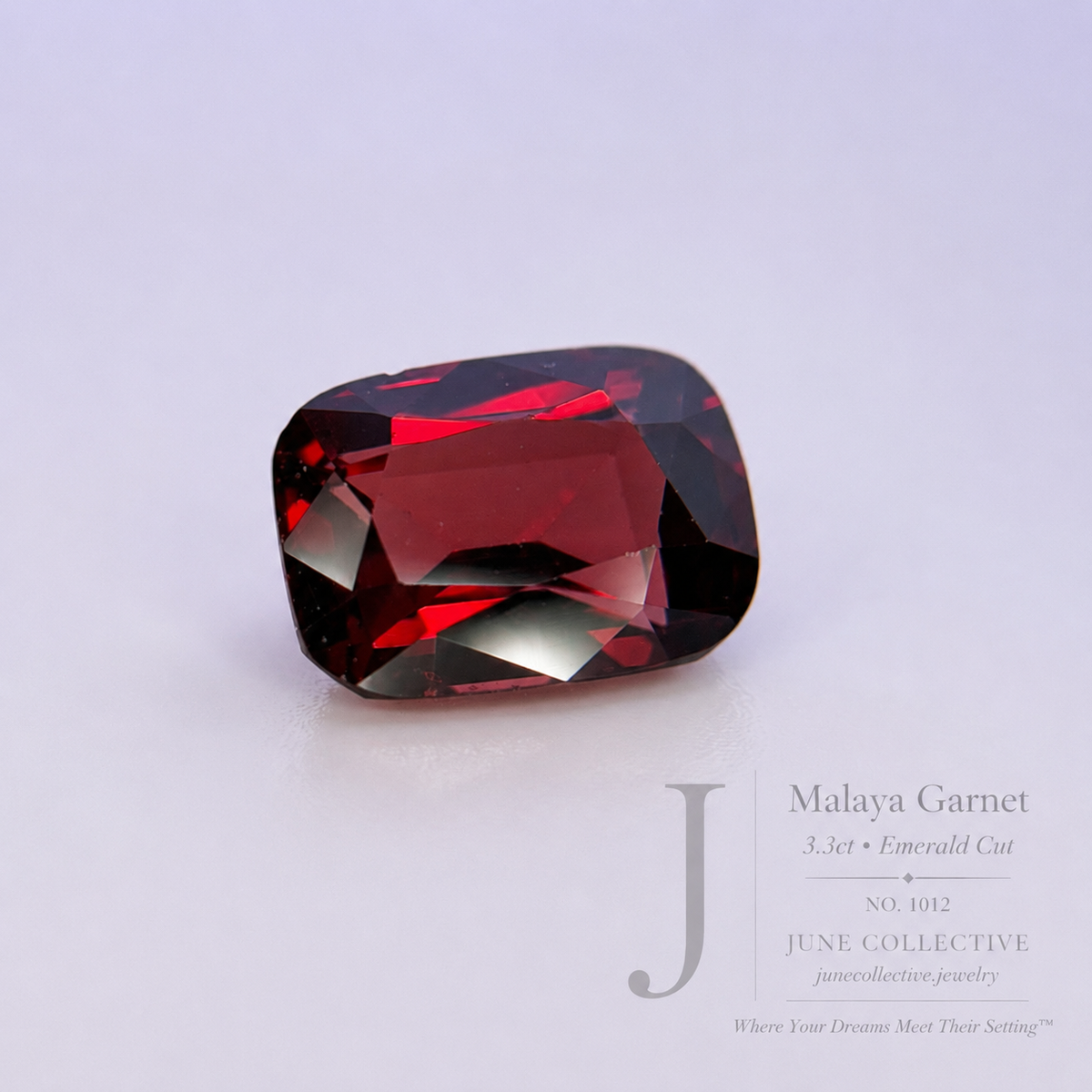 3.30 Ct Malaya Garnet Emerald Cut Loose Gemstone