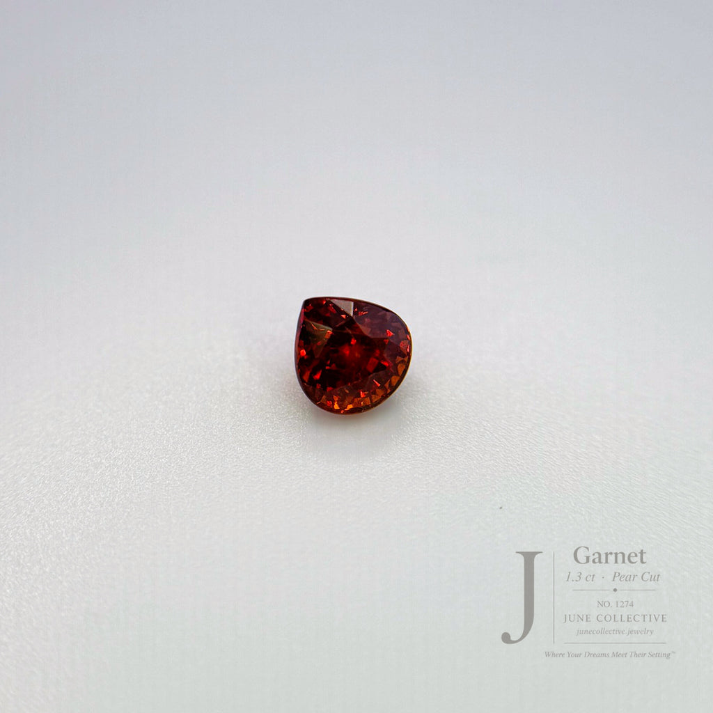 Natural Garnet 1.30 Ct Pear Cut Loose Gemstone