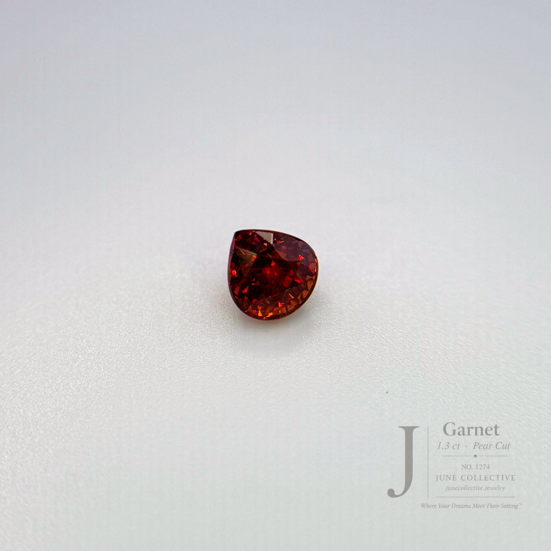 Natural Garnet 1.30 Ct Pear Cut Loose Gemstone