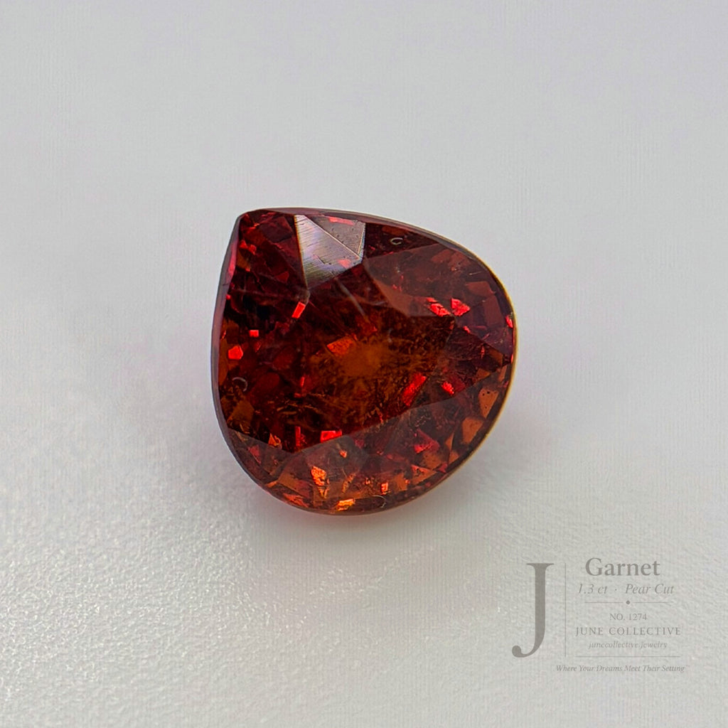 Natural Garnet 1.30 Ct Pear Cut Loose Gemstone