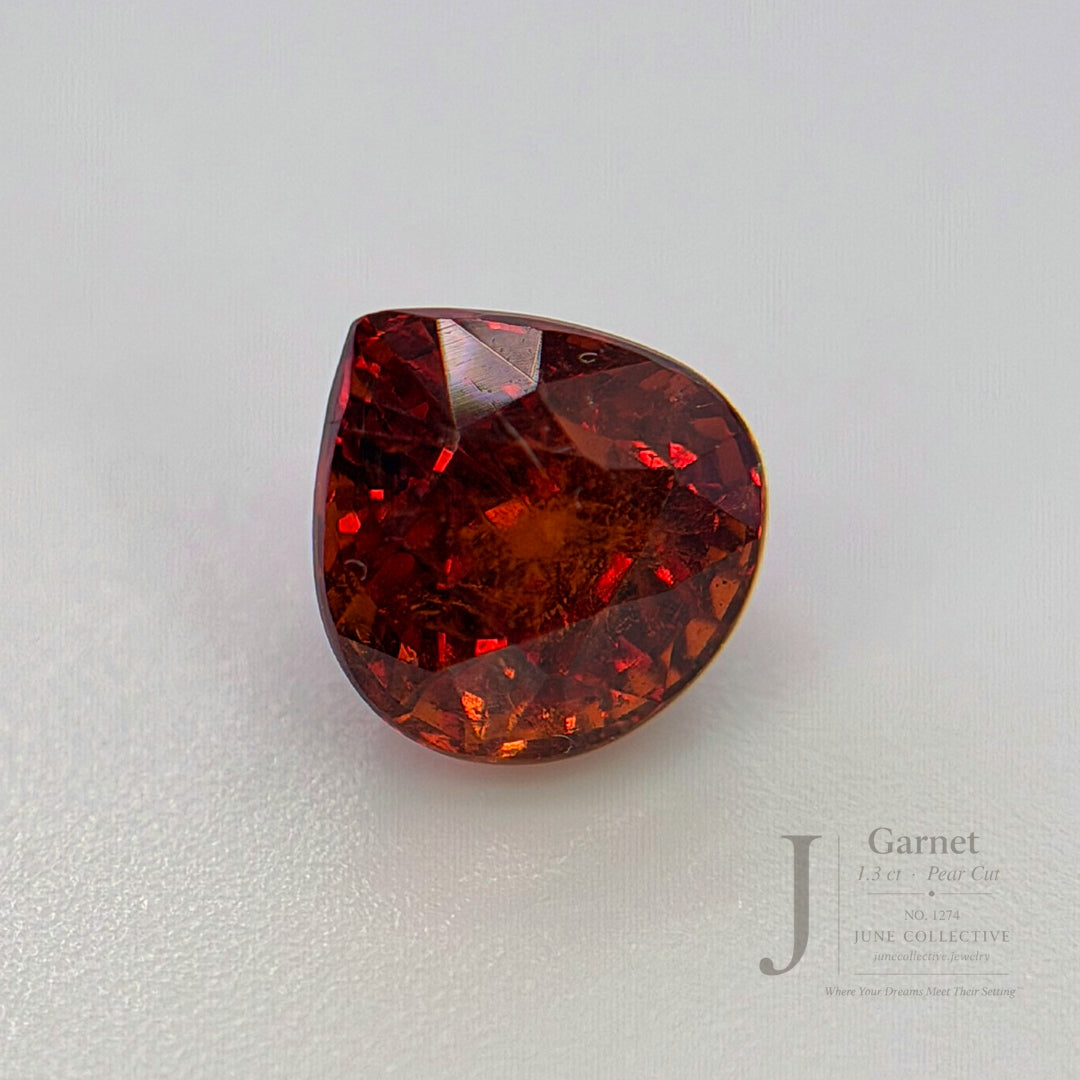 Natural Garnet 1.30 Ct Pear Cut Loose Gemstone