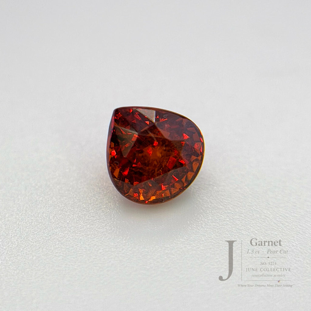 Natural Garnet 1.30 Ct Pear Cut Loose Gemstone