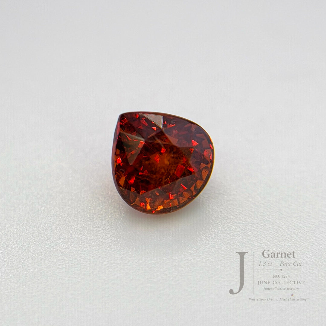 Natural Garnet 1.30 Ct Pear Cut Loose Gemstone