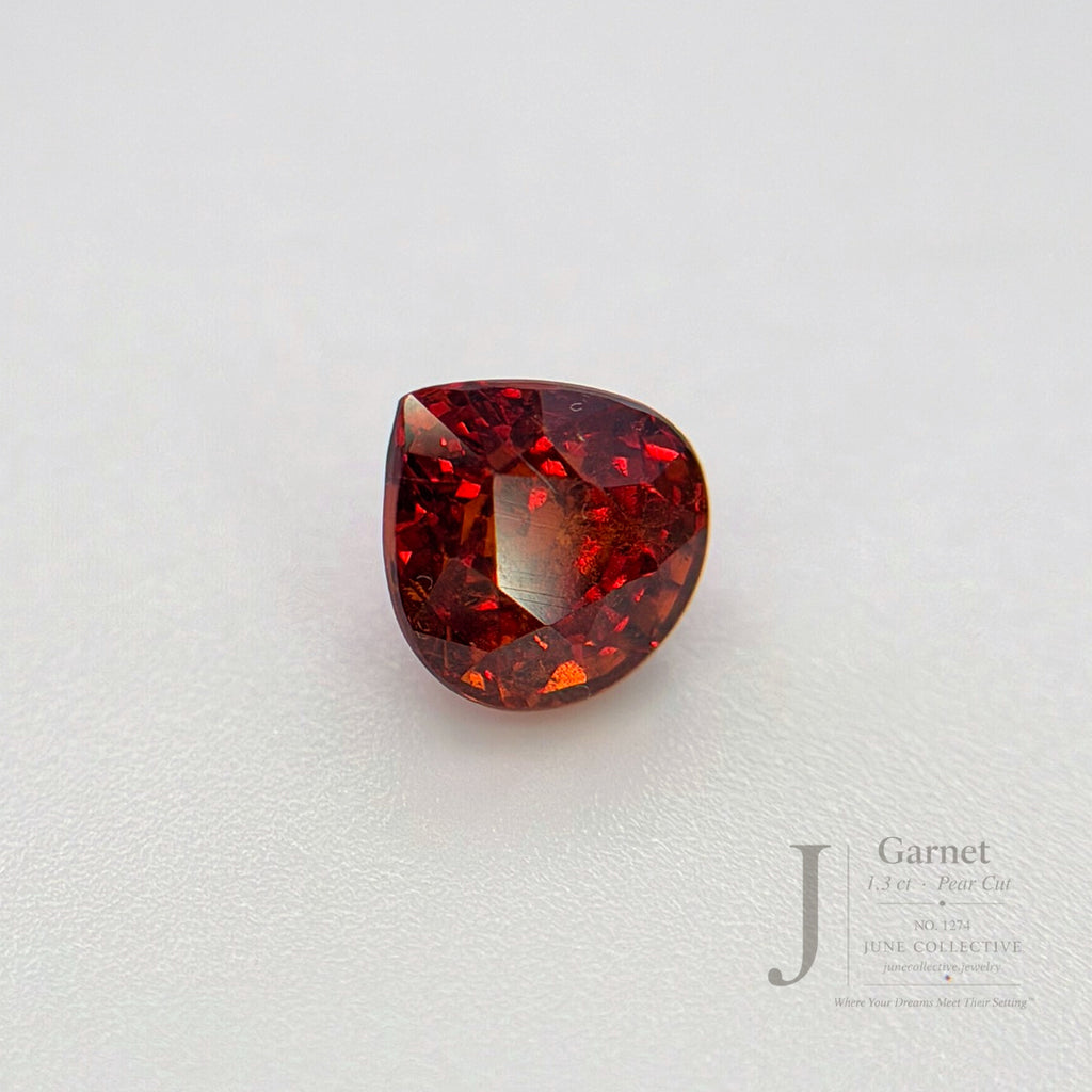 Natural Garnet 1.30 Ct Pear Cut Loose Gemstone