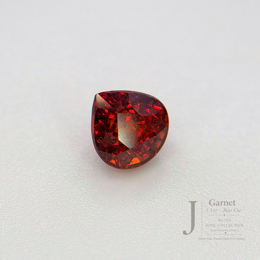 Natural Garnet 1.30 Ct Pear Cut Loose Gemstone