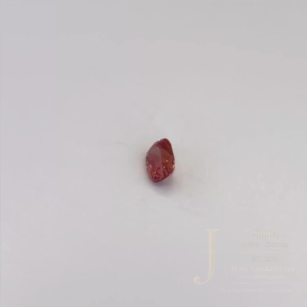 Natural Peach Champagne Spinel 1.10 Ct Cushion Cut Loose Gemstone