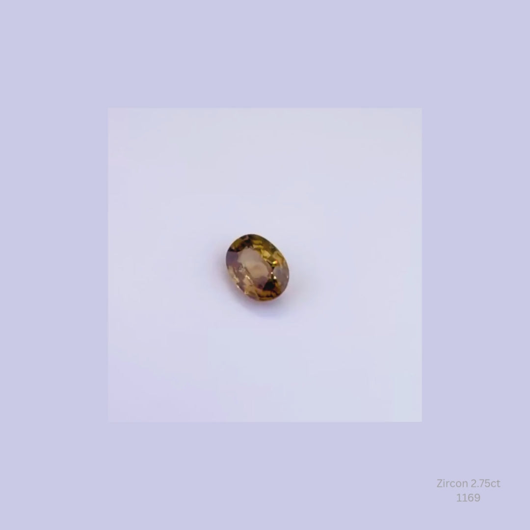 Natural Imperial Cognac Gold Zircon 2.76 Ct Oval Cut Loose Gemstone