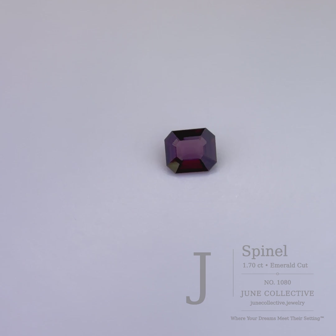 Plum Purple Spinel Emerald Cut 1.70 ct Loose Gemstone Jewelry Making Supply