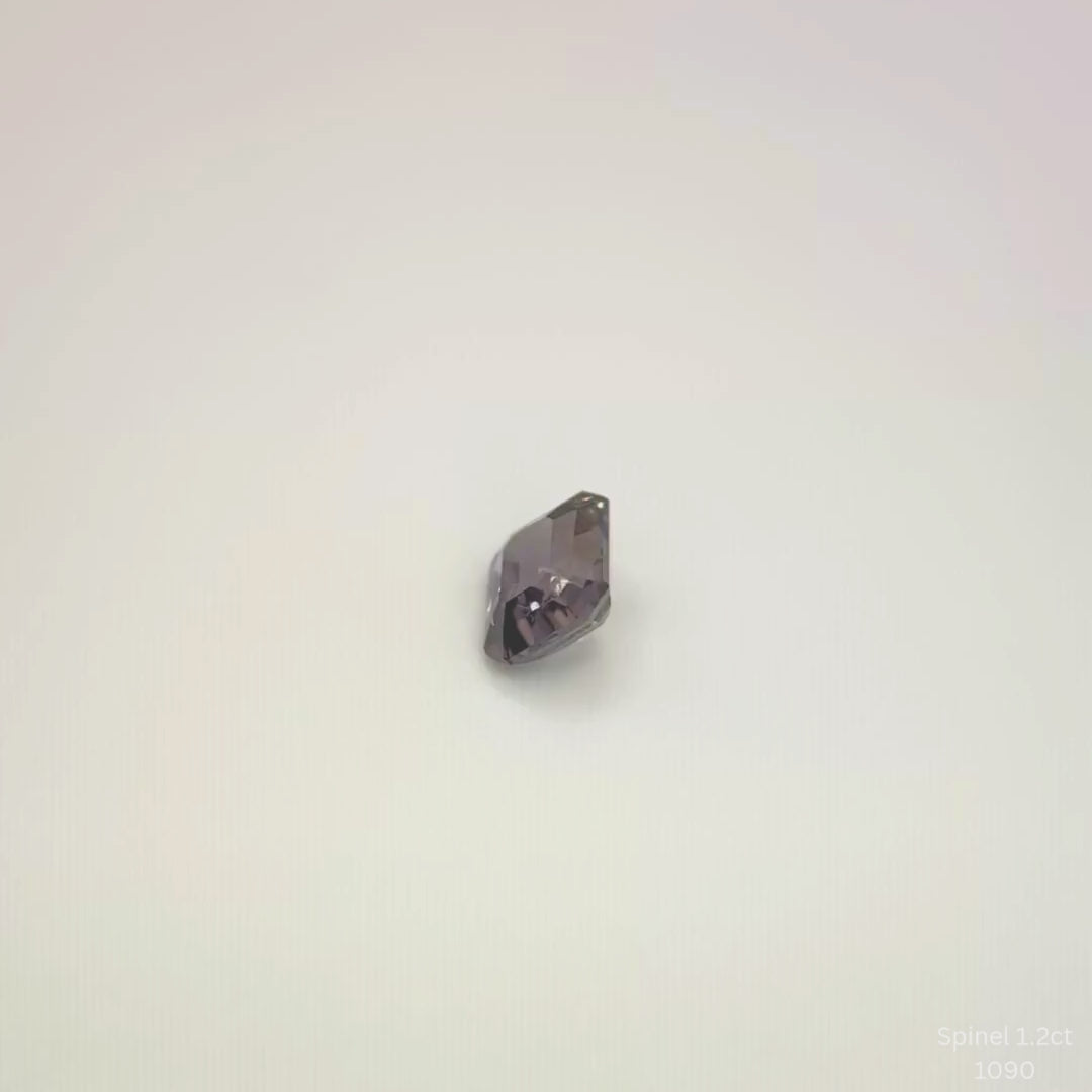 Natural Gray Violet Spinel 1.20ct Emerald Cut Loose Gemstone