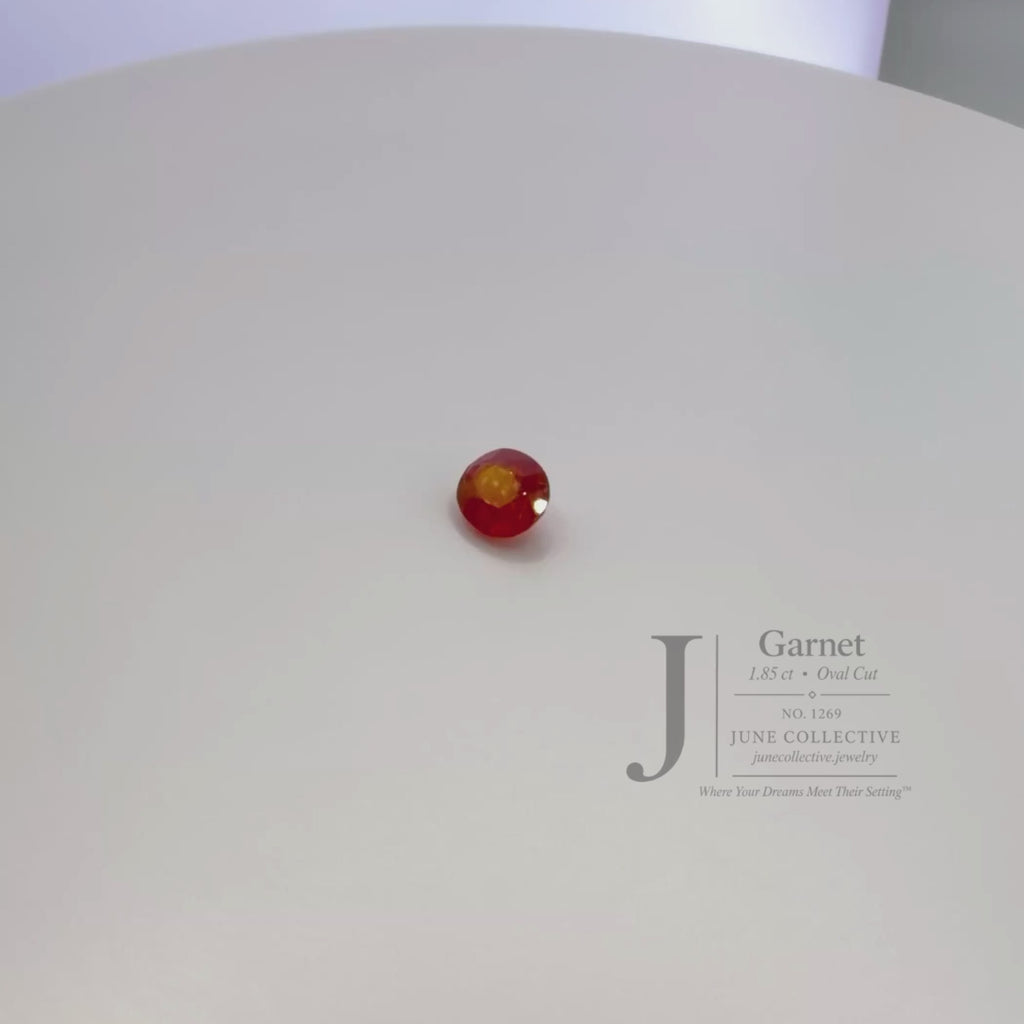 Natural Red Orange Garnet 1.85 Ct Oval Cut