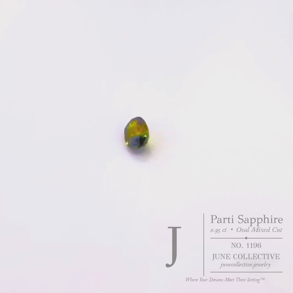 Natural 0.95 ct Parti Sapphire Oval Loose Gemstone