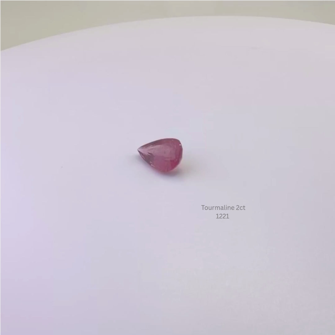 Natural Pink Tourmaline 2.00 Ct Pear Cut Loose Gemstone