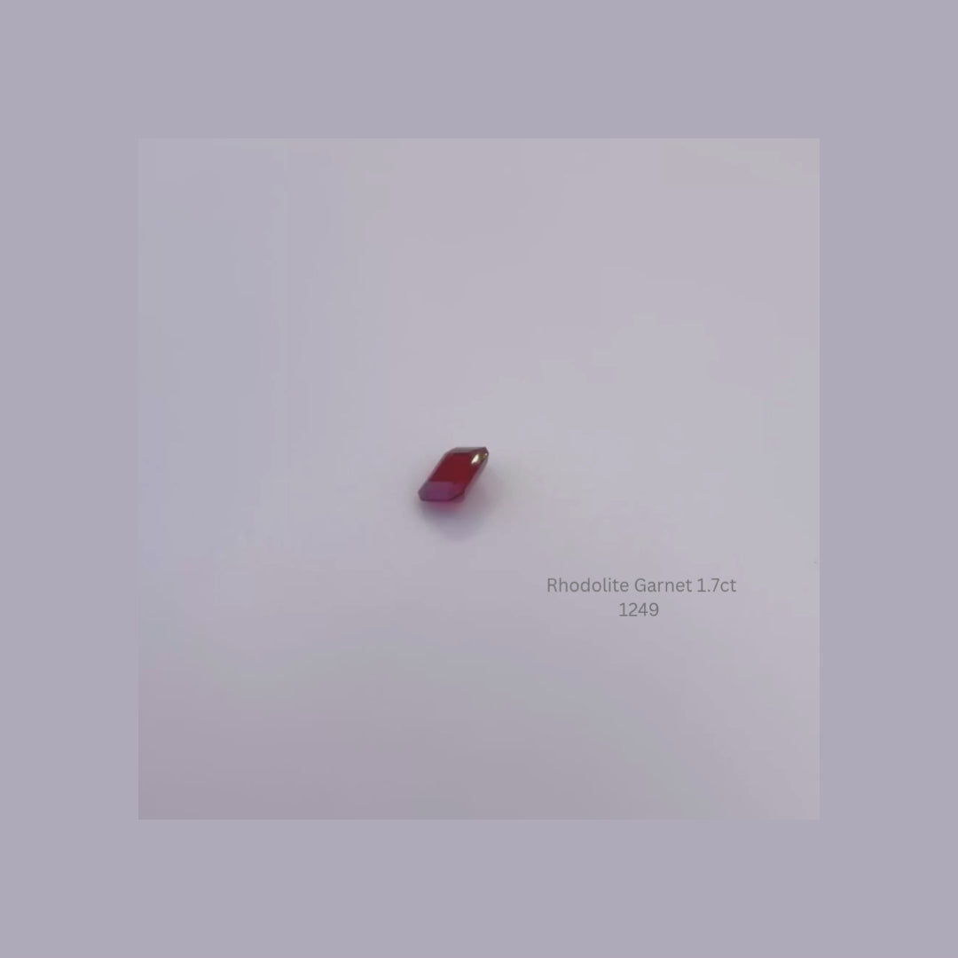 Natural Rhodolite Garnet 1.70 Ct Emerald Cut