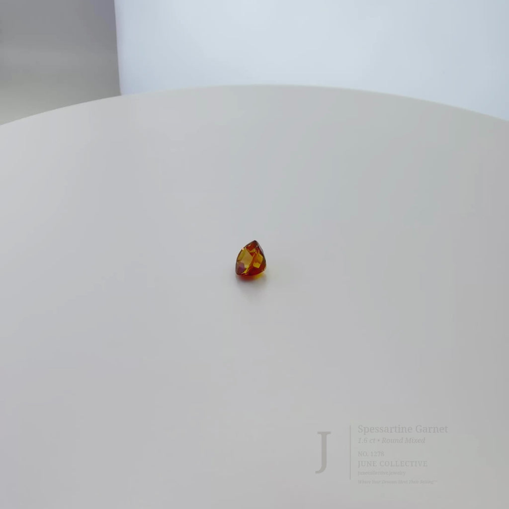 1.60 Ct Natural Spessartine Garnet Round Mixed Cut Loose Gemstone