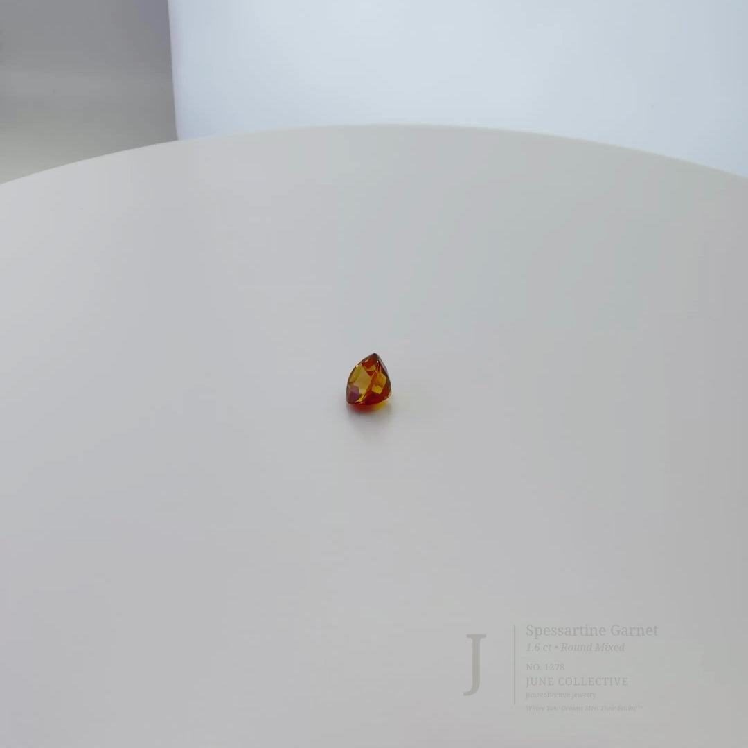 1.60 Ct Natural Spessartine Garnet Round Mixed Cut Loose Gemstone