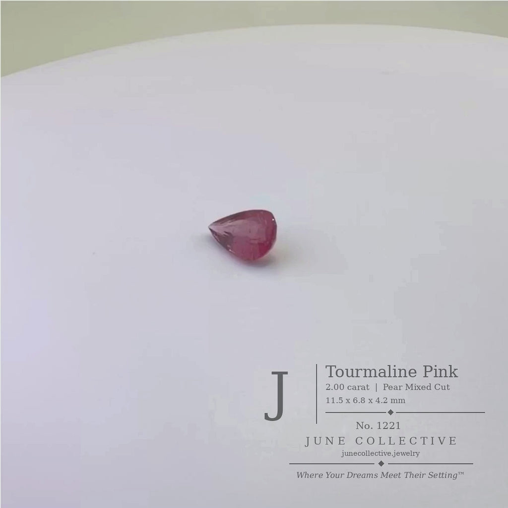 Natural Pink Tourmaline 2.00 Ct Pear Cut Loose Gemstone