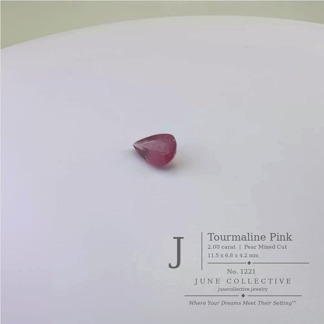 Natural Pink Tourmaline 2.00 Ct Pear Cut Loose Gemstone