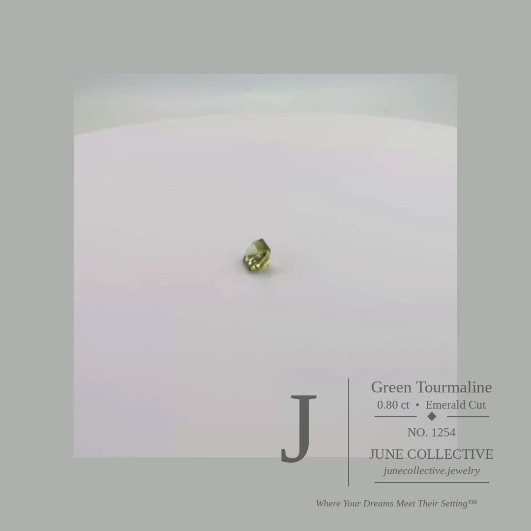 Natural Green Tourmaline 0.80 Ct Emerald Cut