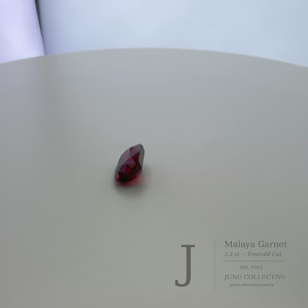 3.30 Ct Malaya Garnet Emerald Cut Loose Gemstone