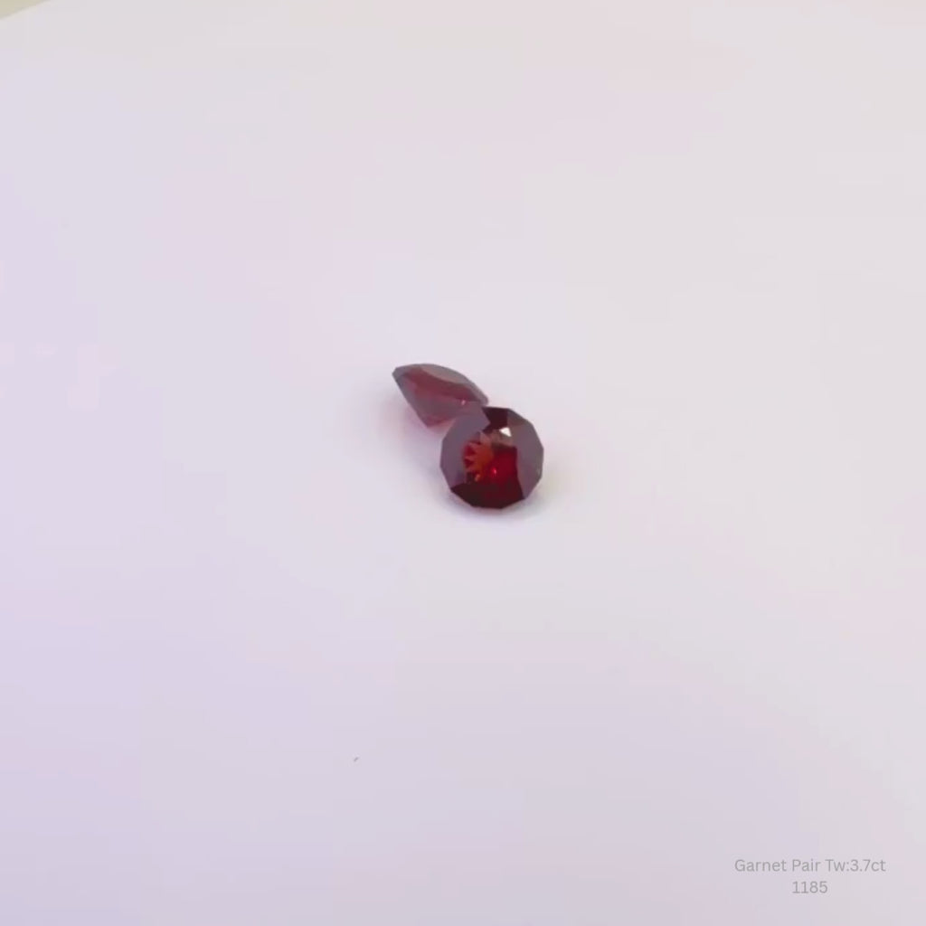 Natural Matched Pair Red Garnets 3.70 Ct Loose Gemstones