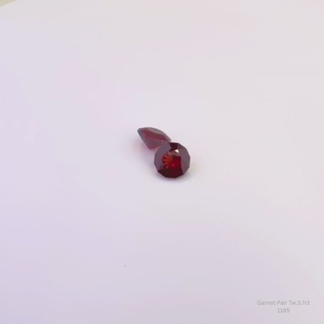 Natural Matched Pair Red Garnets 3.70 Ct Loose Gemstones