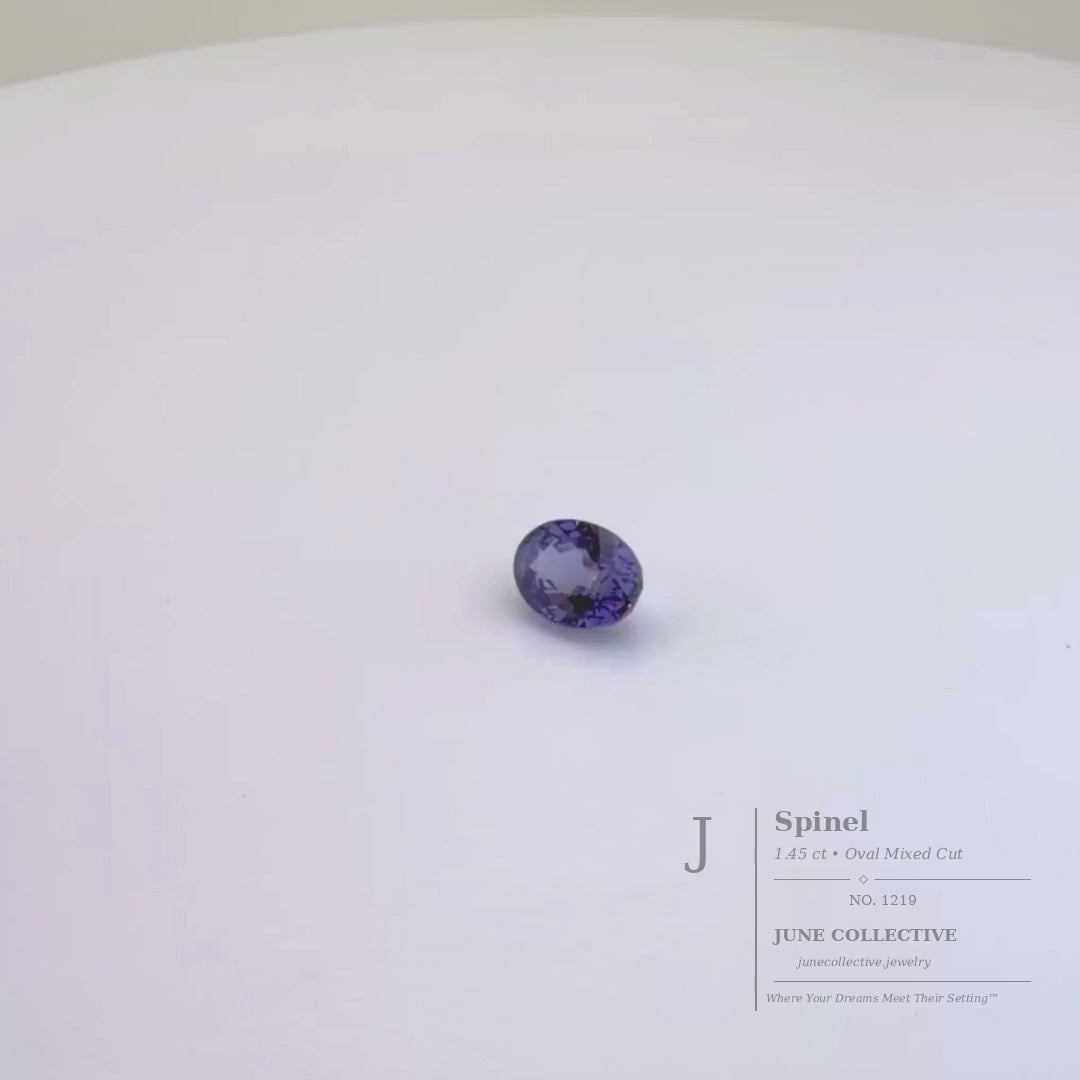 Natural Blue Violet Spinel 1.45 Ct Oval Cut Loose Gemstone