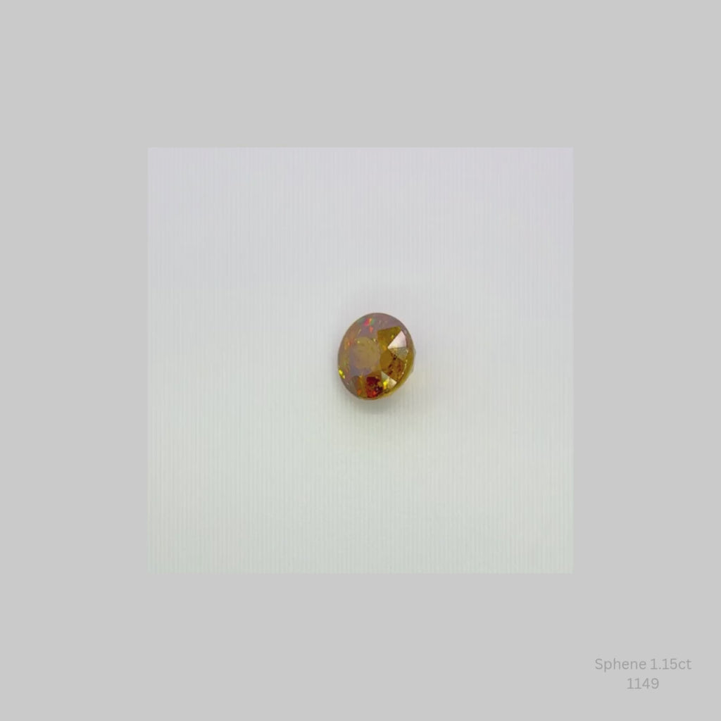 Natural Sphene 1.15ct Round Loose Gemstone 6mm Collector Gem High Dispersion