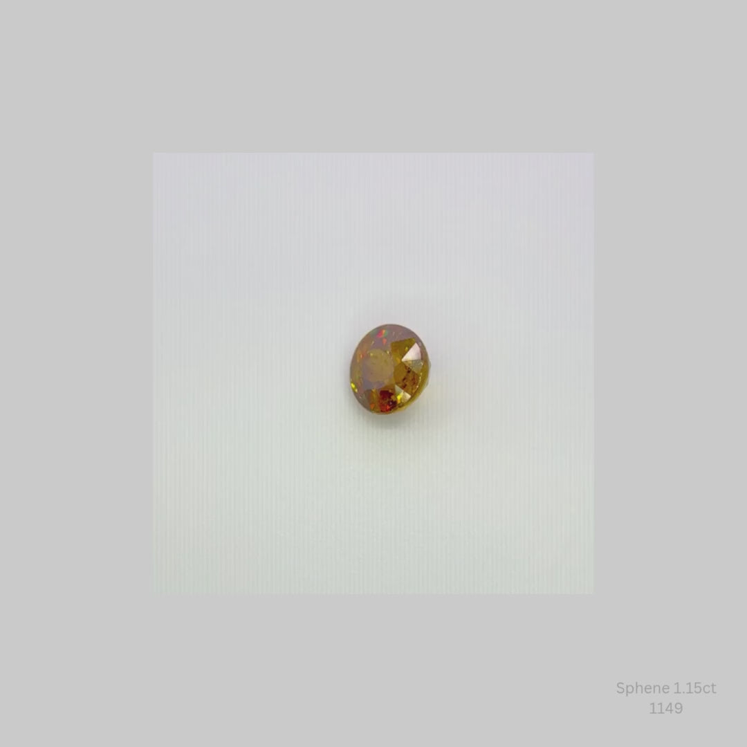 Natural Sphene 1.15ct Round Loose Gemstone 6mm Collector Gem High Dispersion