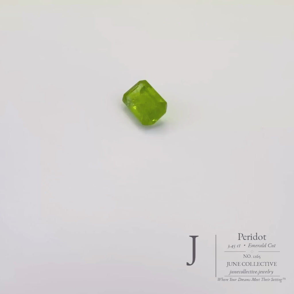 Natural Peridot 3.45 Carat Emerald Cut Natural Loose Gemstone