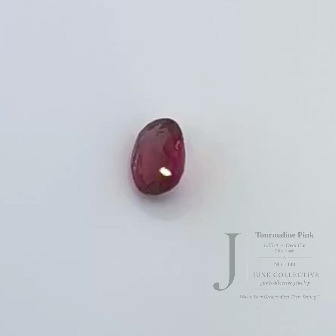 Natural Pink Tourmaline 1.25ct Oval Loose Gemstone