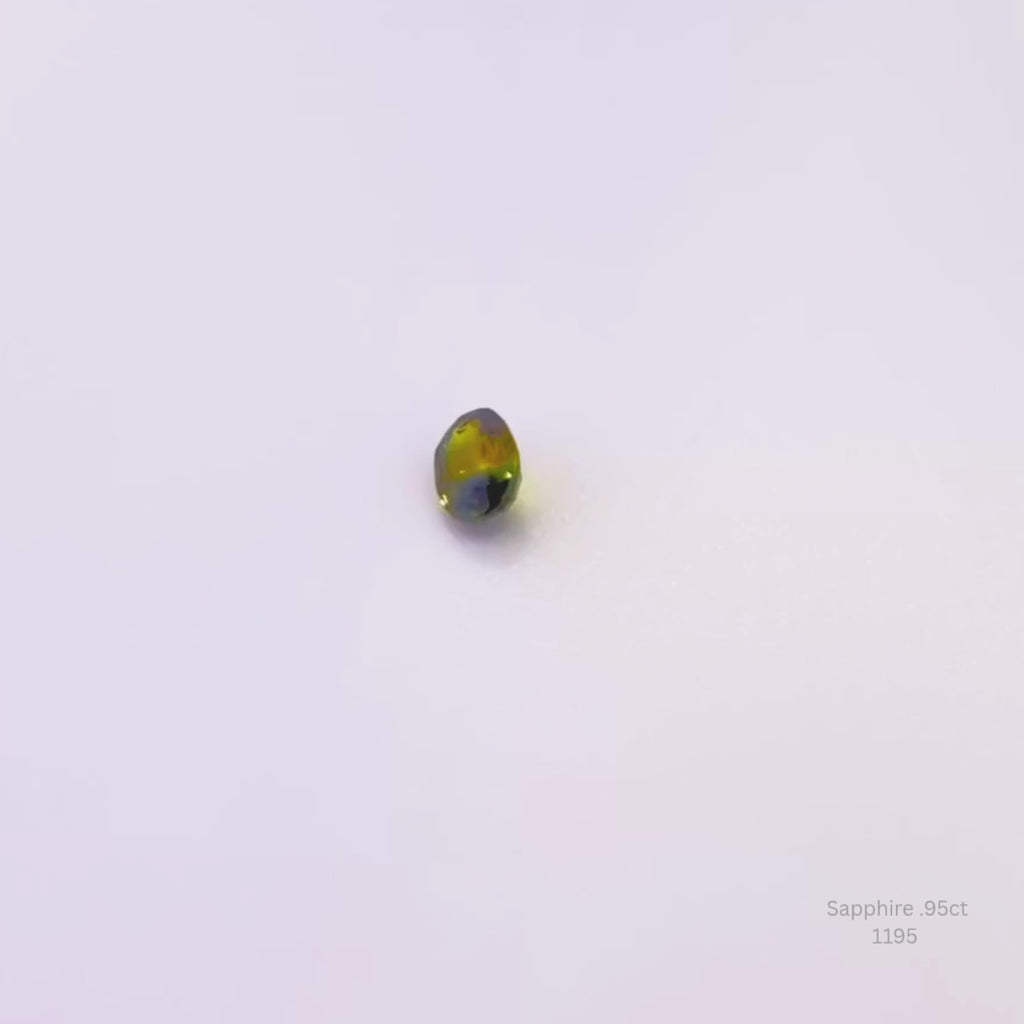 Natural 0.95 ct Parti Sapphire Oval Loose Gemstone