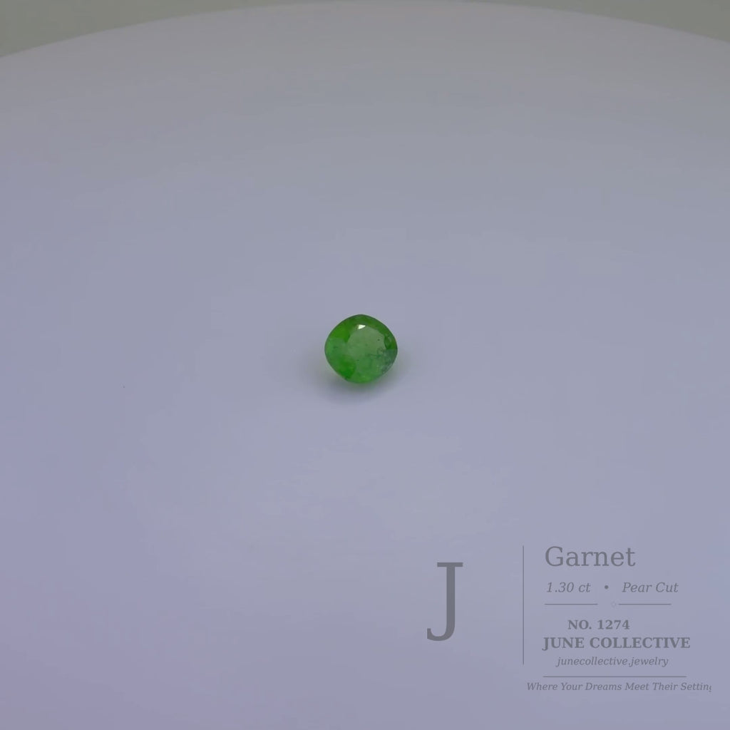 Natural Green Garnet 1.30 Ct Pear Cut Loose Gemstone