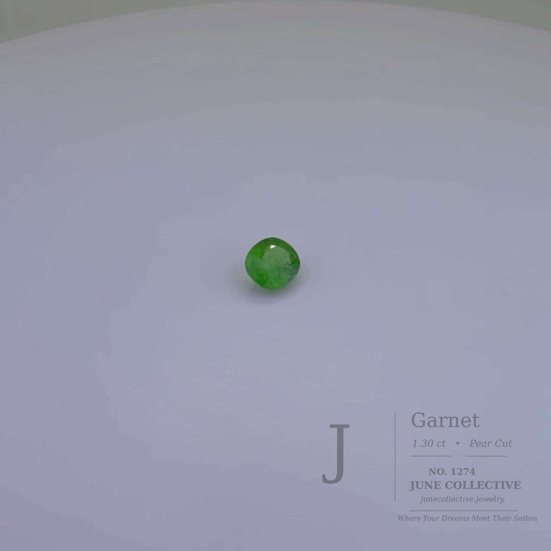 Natural Green Garnet 1.30 Ct Pear Cut Loose Gemstone