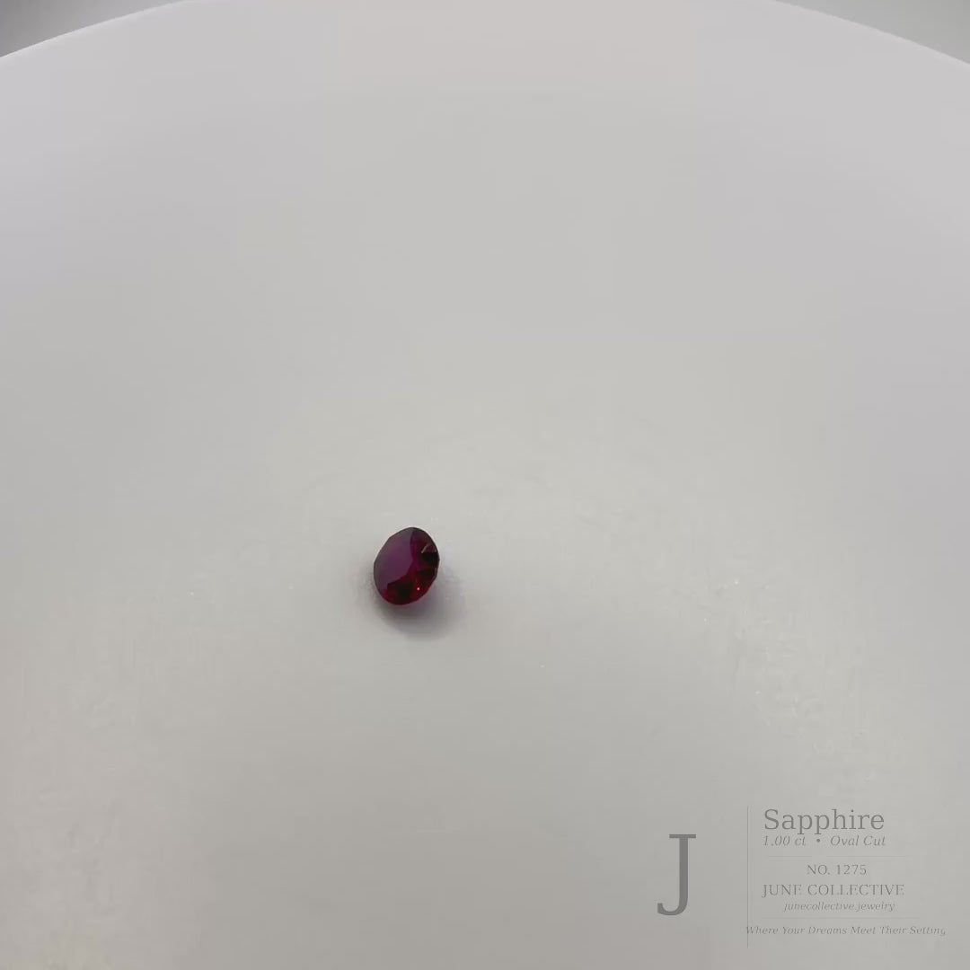 1.00 Ct Wine Red Sapphire Oval Cut Loose Gemstone