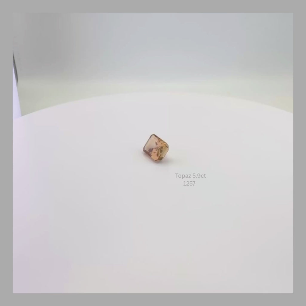 Natural 5.90 Carat Champagne Topaz Emerald Cut Loose Gemstone