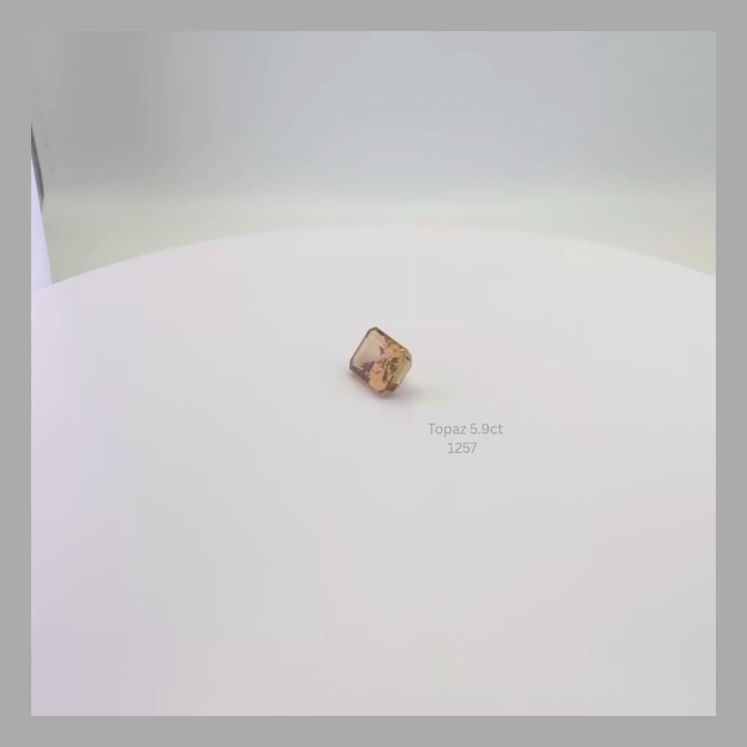 Natural 5.90 Carat Champagne Topaz Emerald Cut Loose Gemstone