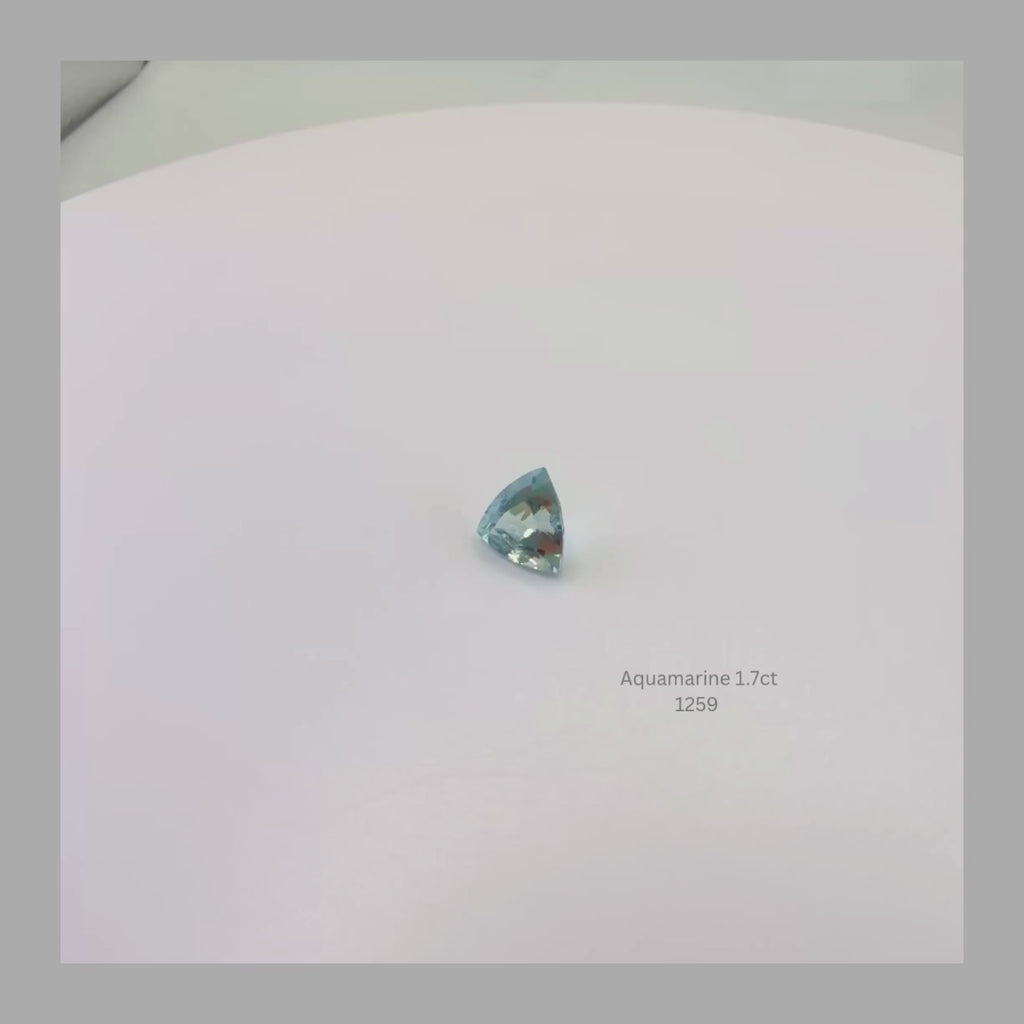 Natural Aquamarine 1.70ct Trillion Cut Loose Gemstone for Custom Jewelry